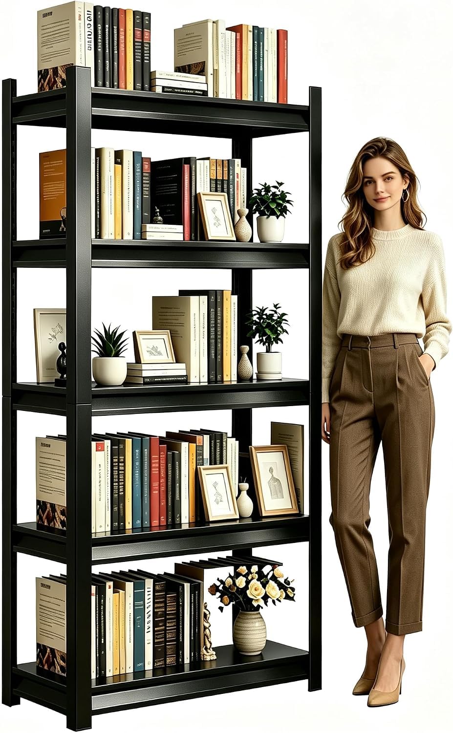 5 Tier Heavy Duty Metal Bookshelf K79109