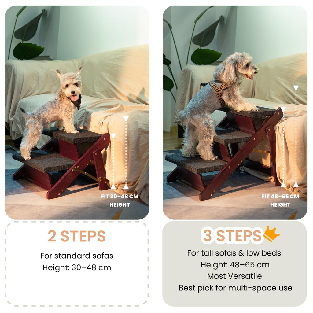 Wooden 4 Step Foldable Pet Stairs F36420