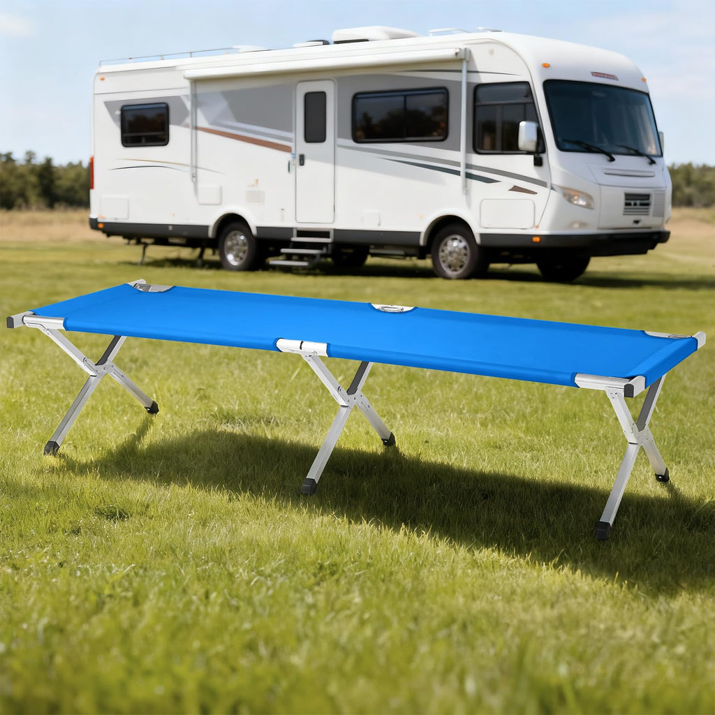 Folding Camping Cot with Carry Bag, Blue M449996