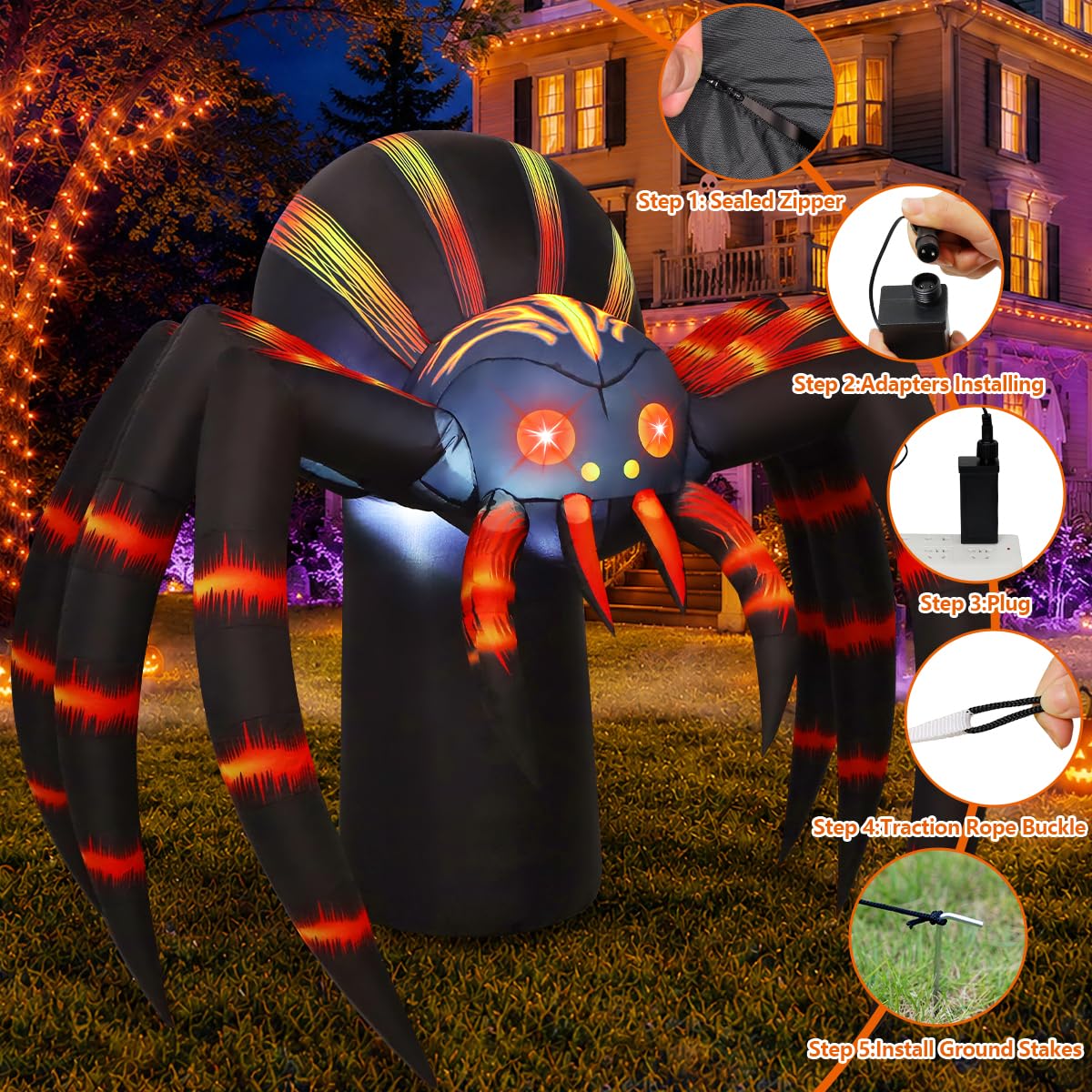 7FT Halloween Inflatables Yard Decor with LEDs U88059