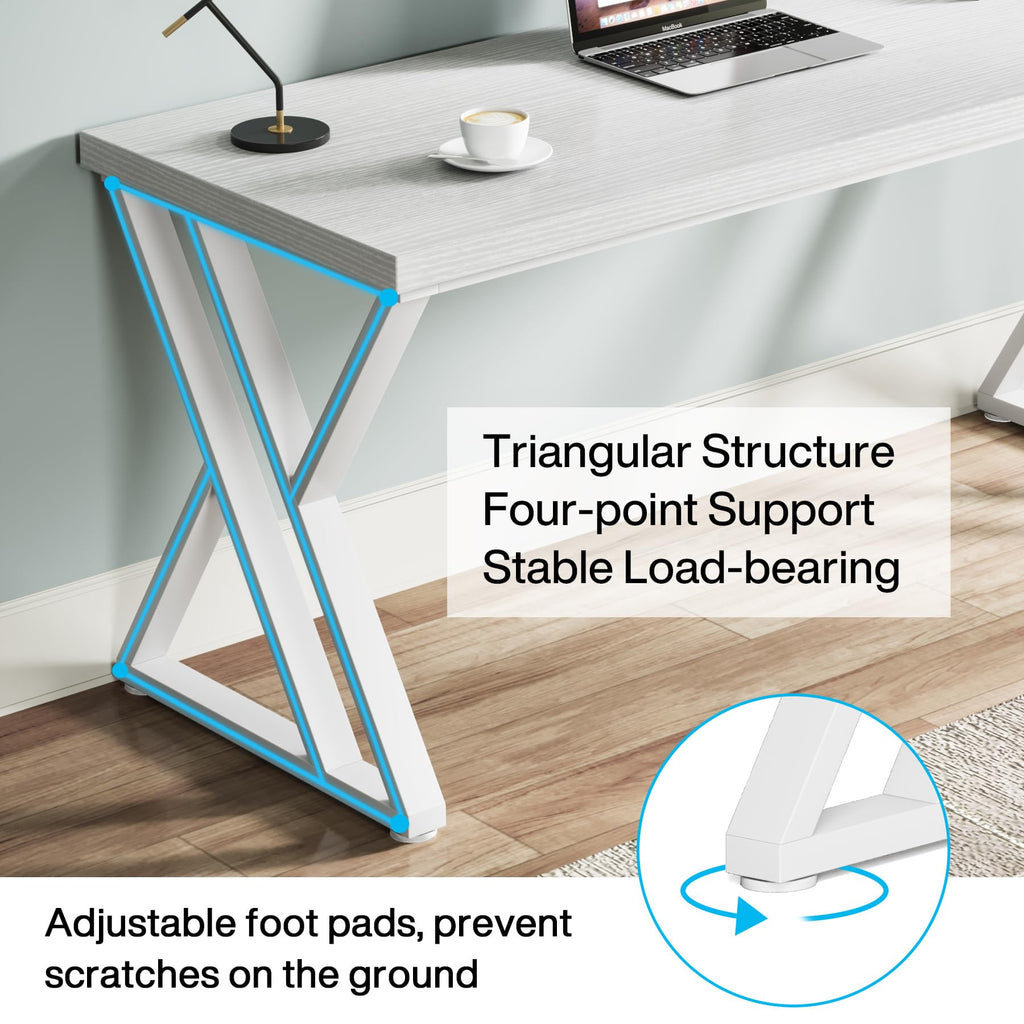 55 inch White Writing Computer Desk I8811