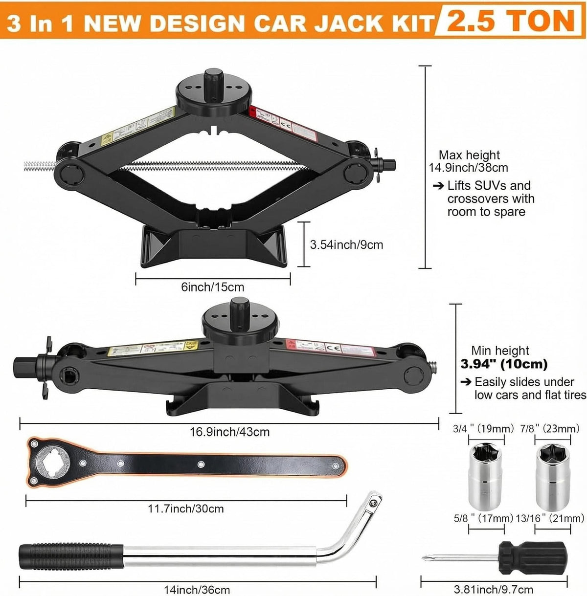 Scissor Car Jack Kit 2.5 Ton I77222