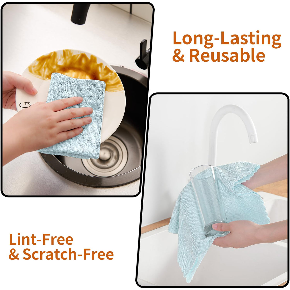 80 Pack Microfiber Cleaning Cloth Roll Blue X87644