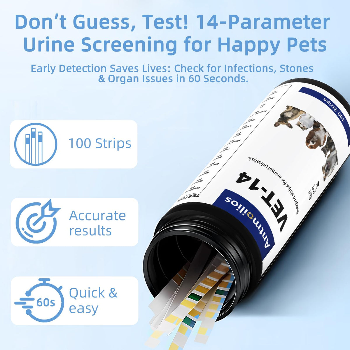 Dog & Cat UTI Blood Test Strips 100ct V5733