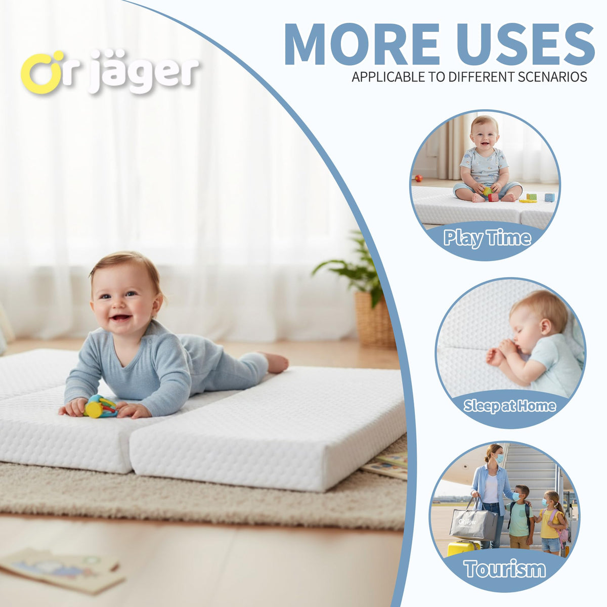 38x26'' Breathable Soft Plush Memory Foam Pack and Play Mattress with Carry Bag B695659