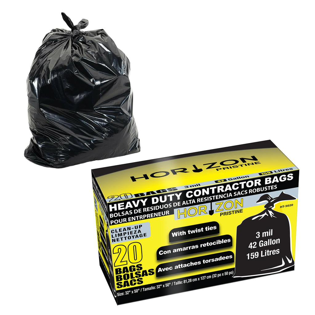 42 Gallon 3 Mil Black Heavy-Duty Trash Bags D235273