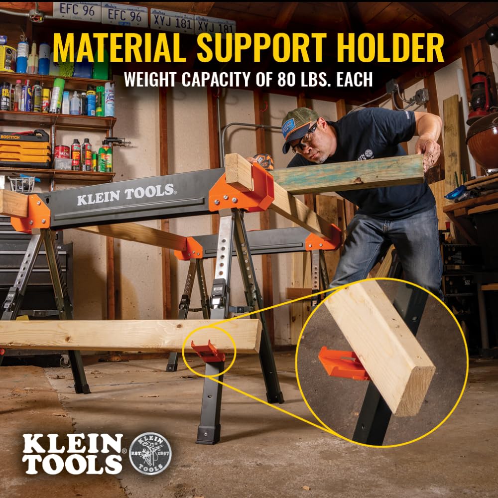 Folding Sawhorse 26-Inch to 32-Inch Adjustable Height 1-Pack O79157