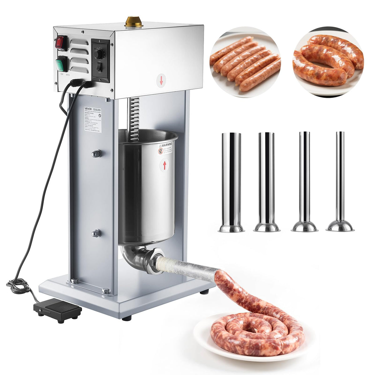 Electric Stainless Steel Sausage Stuffer with Foot Pedal X66545