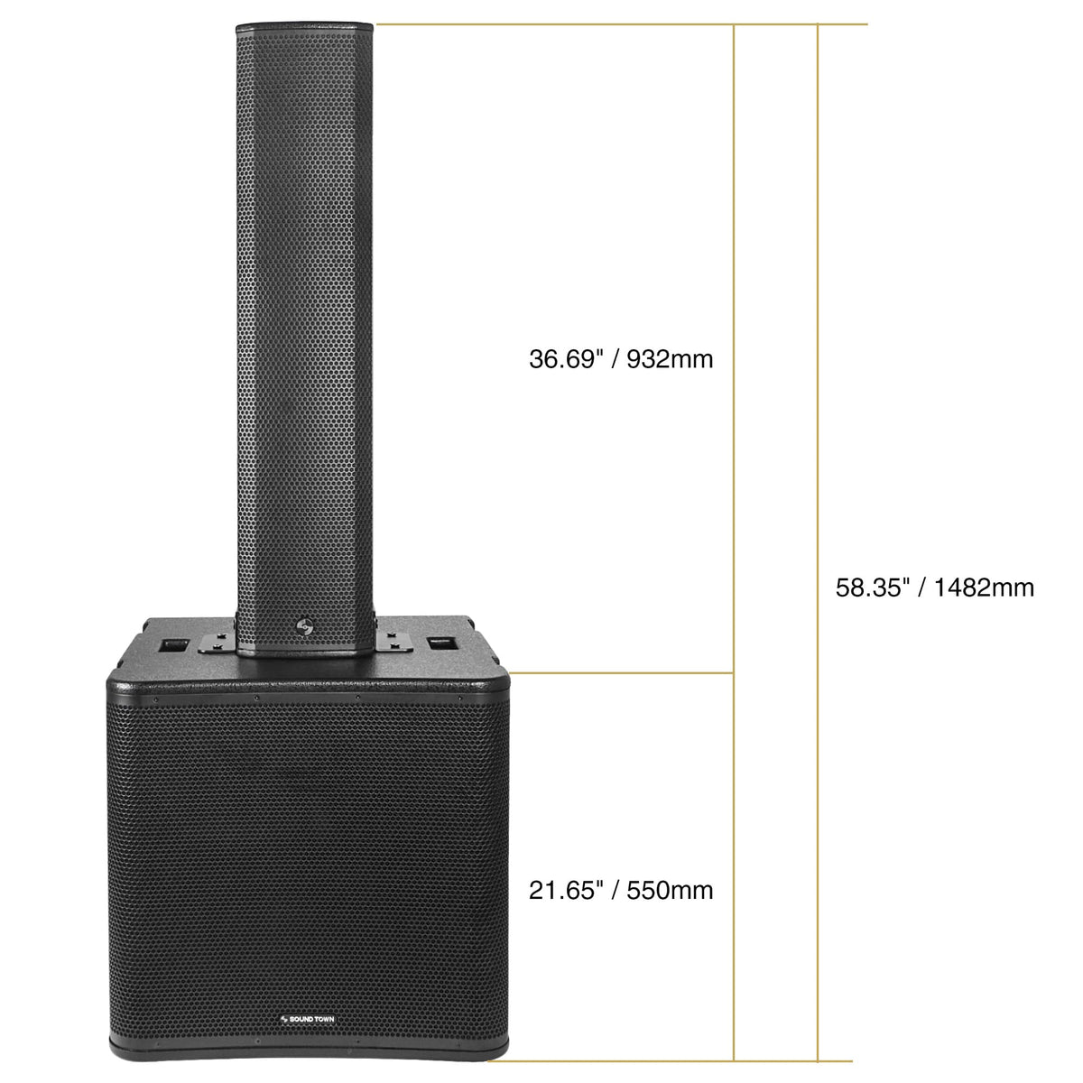 Powered Column Array Speaker System with 18" Subwoofer and Column Loudspeaker Y85471