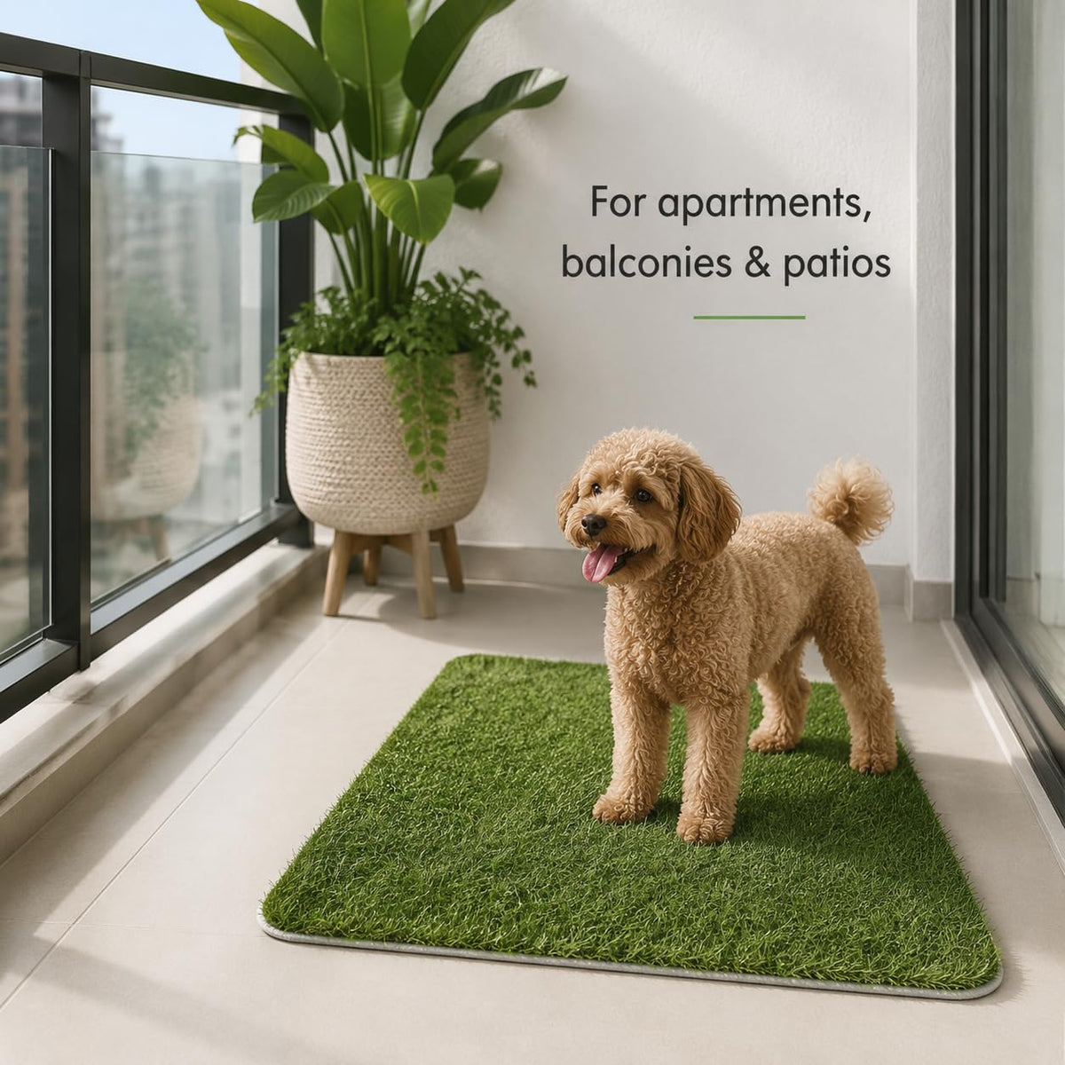 Artificial Grass Dog Potty Pad 24 x 36 in Non-Slip Washable L121326