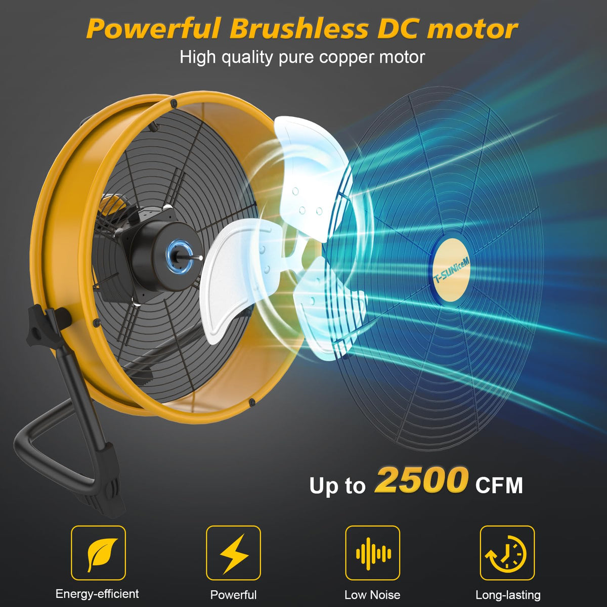 16" Battery Powered Cordless Floor Fan D106420