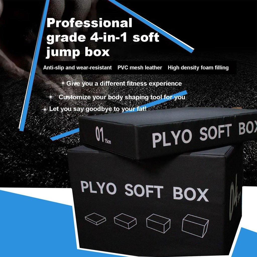 4-in-1 Foam Jumping Exercise Box Non-slip PU Leather Cover X27004