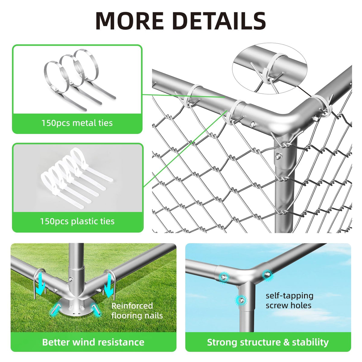 10x10 ft Heavy Duty Outdoor Dog Kennel Q41145