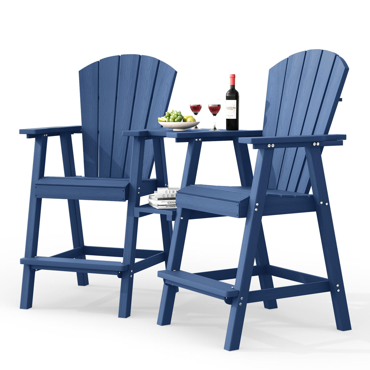 Navy Blue Adirondack Chairs Set of 2 B8501
