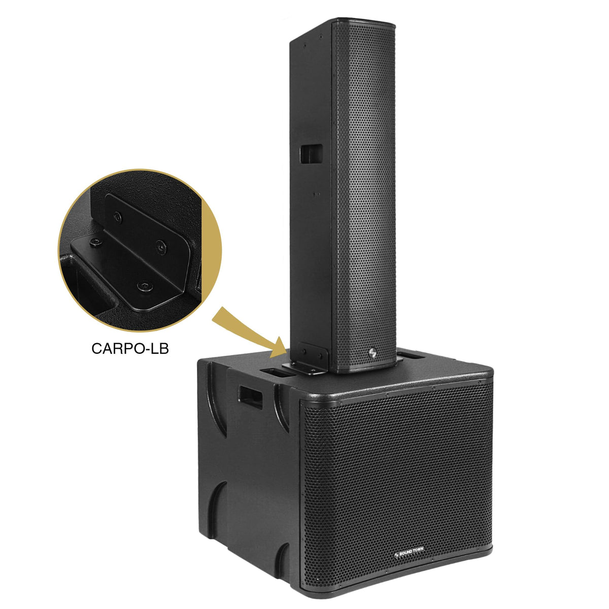Powered Column Array Speaker System with 18" Subwoofer and Column Loudspeaker Y85471