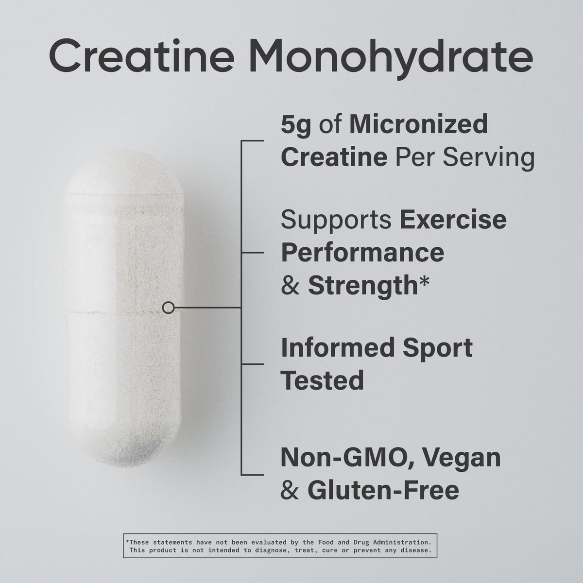 Creatine Monohydrate Capsules 5g, 120 Count X6829