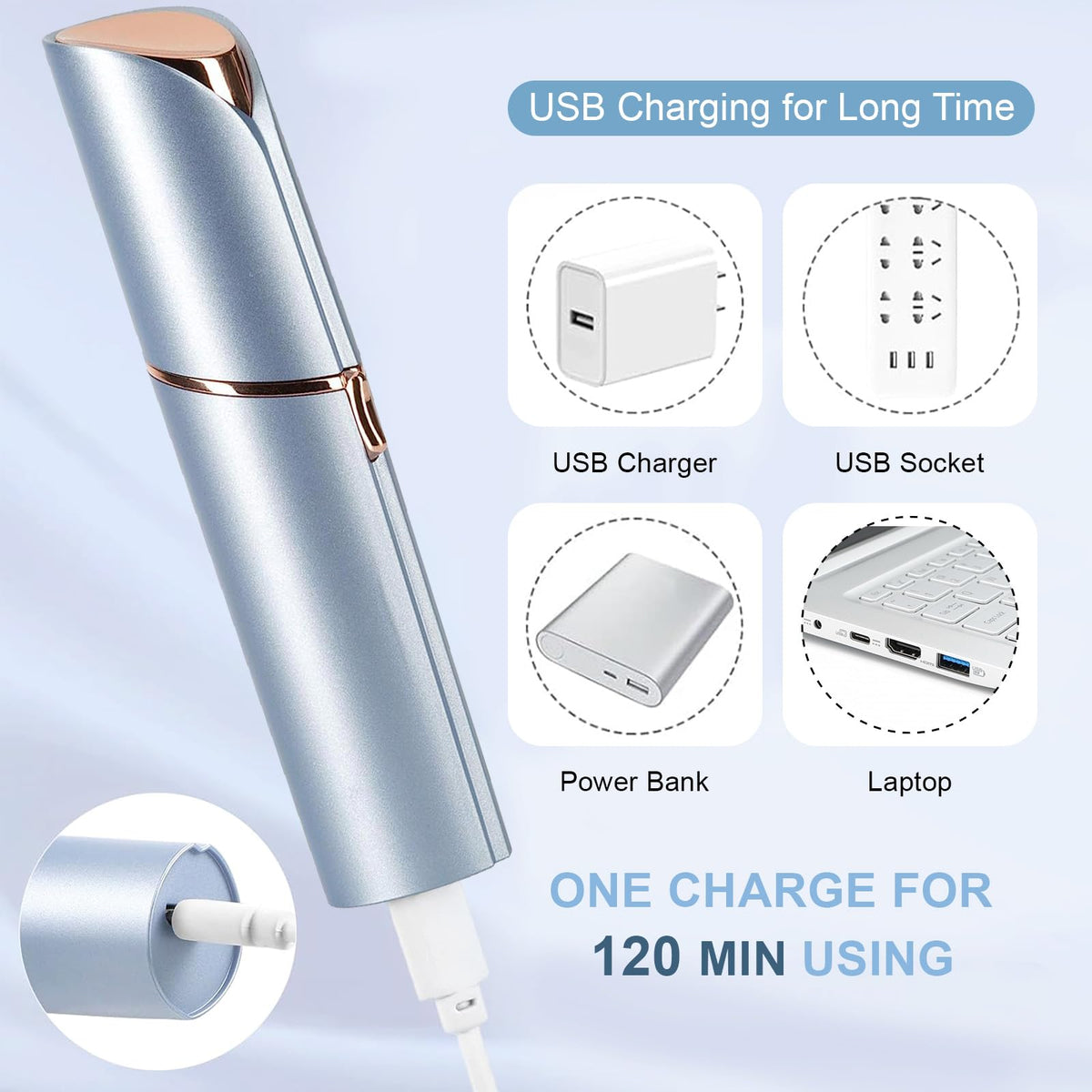 Electric Facial Hair Remover USB Rechargeable H697