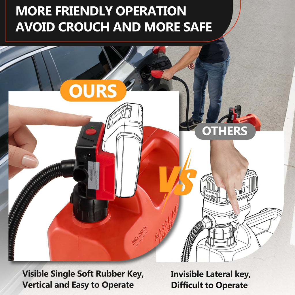 Cordless Gas Pump with Auto-Stop & Hand Nozzle, 51" Hose B26016