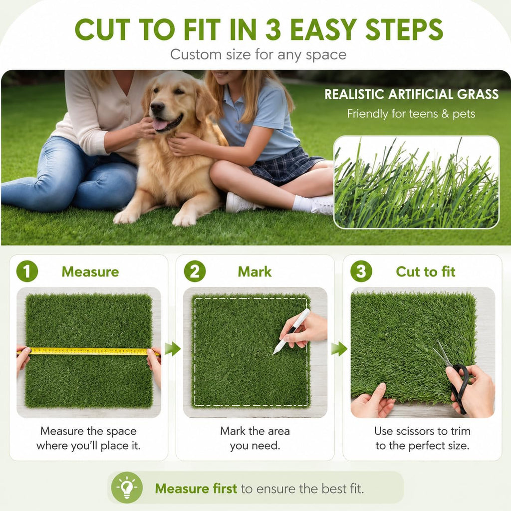 Artificial Grass Dog Potty Pad 24 x 36 in Non-Slip Washable L121326