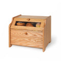 Solid Wood Oak Bread Box with Clear Window O739310