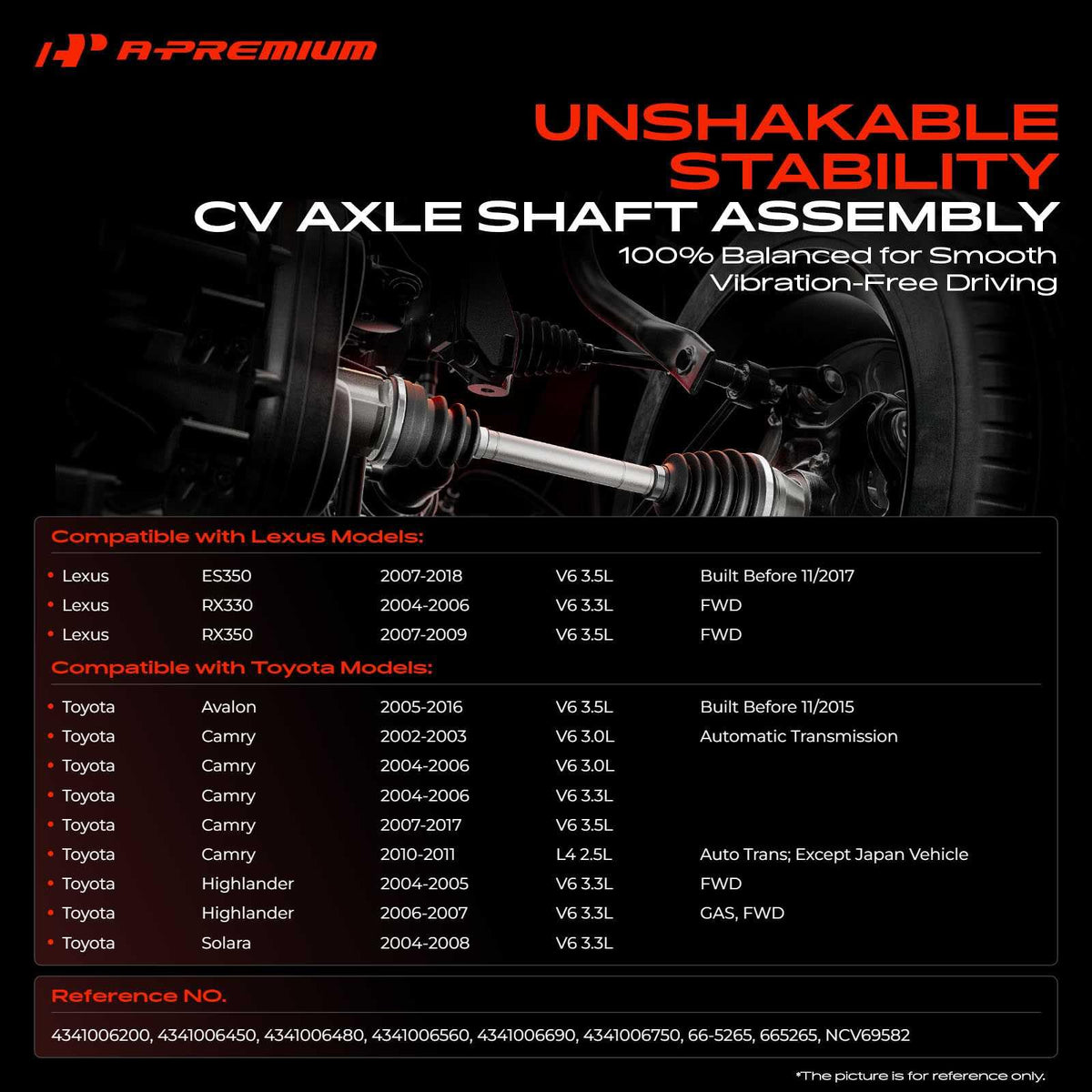 Front Right Passenger Side CV Axle Shaft Assembly B322