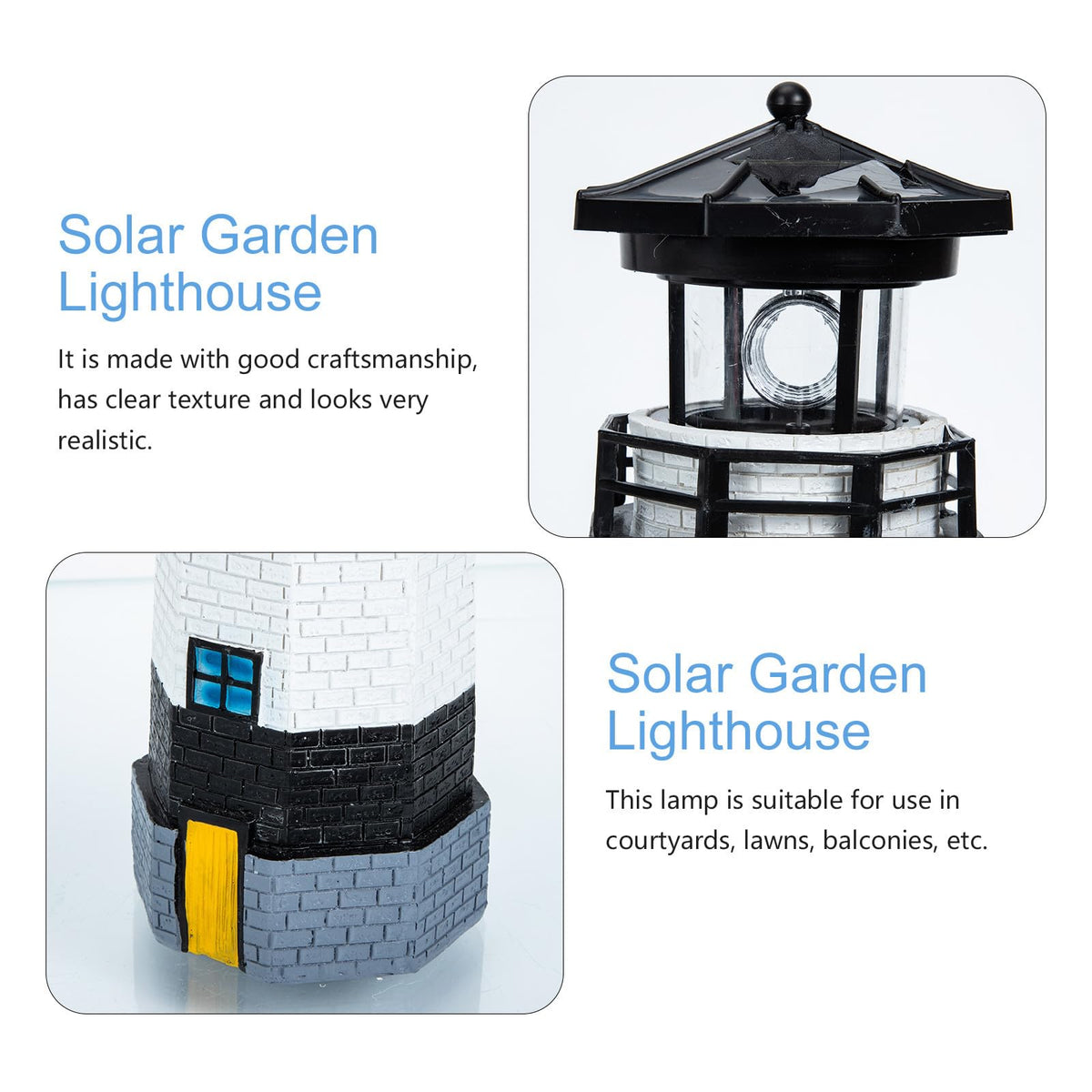 Solar Rotating Lighthouse Garden Light L6866
