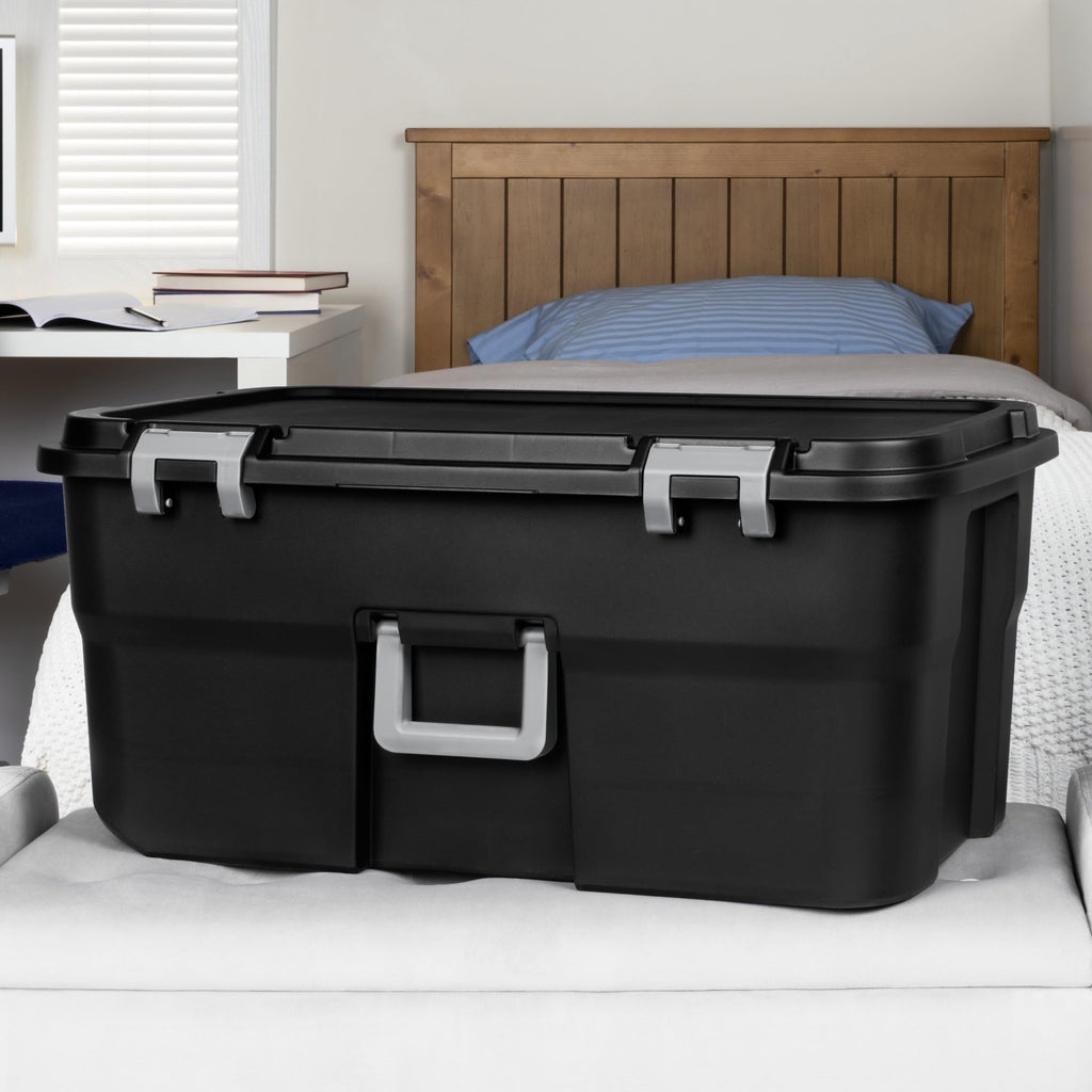 Black 22Gal Wheeled Lockable Storage Footlocker K105470