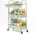 3 Tier Metal Rolling Cart with Drawer K516001