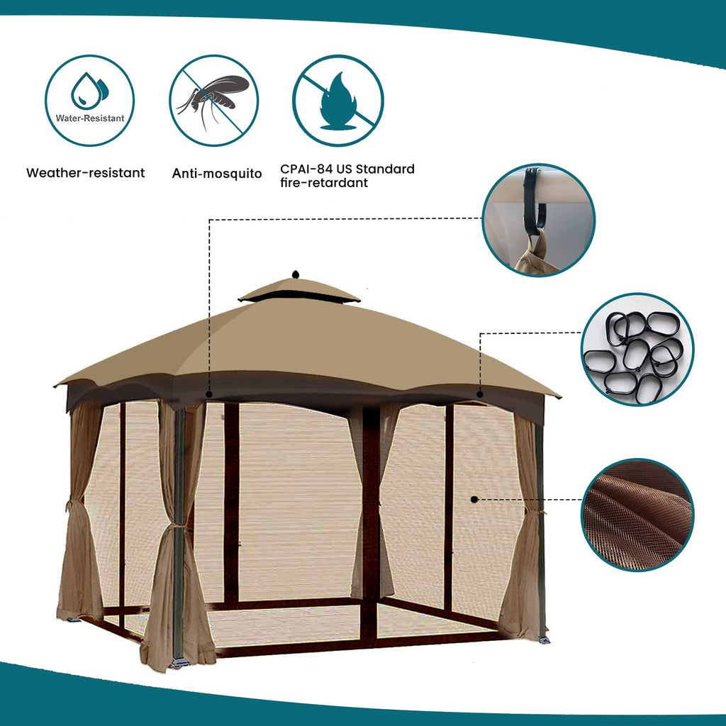 Brown 4-Panel Mosquito Netting P60673