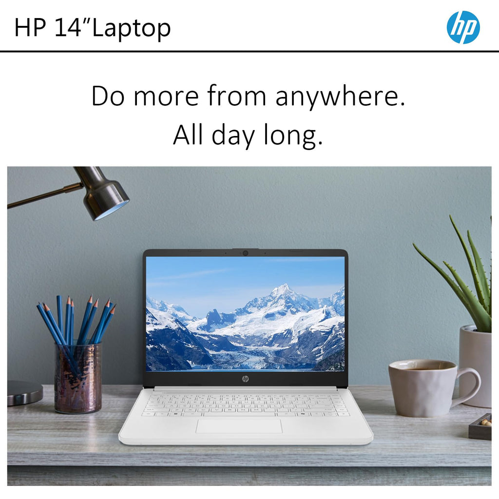 14 Inch Laptop, Intel Celeron N4500, 4GB RAM, 128GB Storage, Windows 11 S, Snowflake White M154492