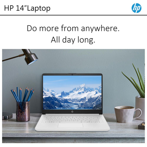 14 Inch Laptop, Intel Celeron N4500, 4GB RAM, 128GB Storage, Windows 11 S, Snowflake White M154492
