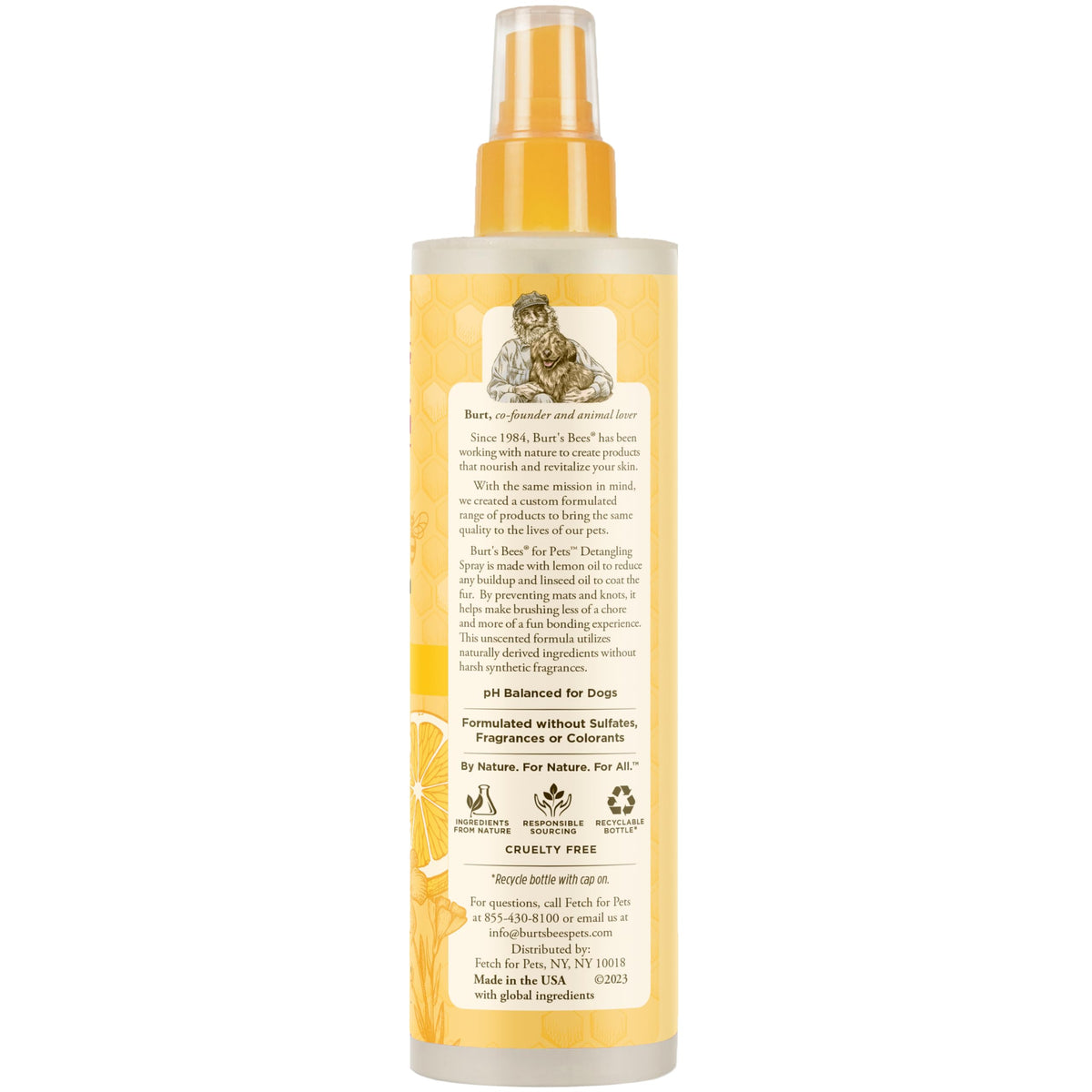 Dog Detangling Spray with Lemon & Linseed 10 Fl Oz T250