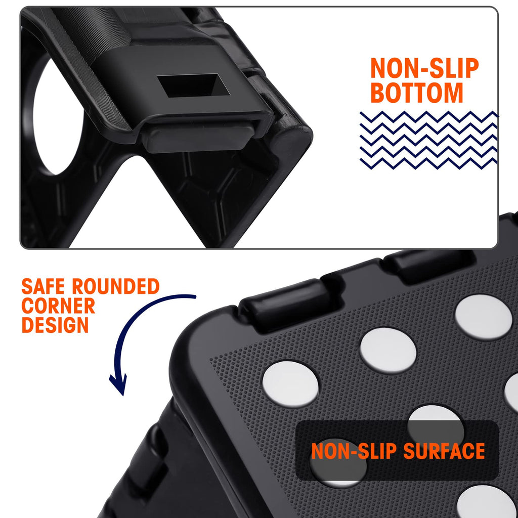 18" Non-Slip Folding Step Stool 300 lbs Black Q992207