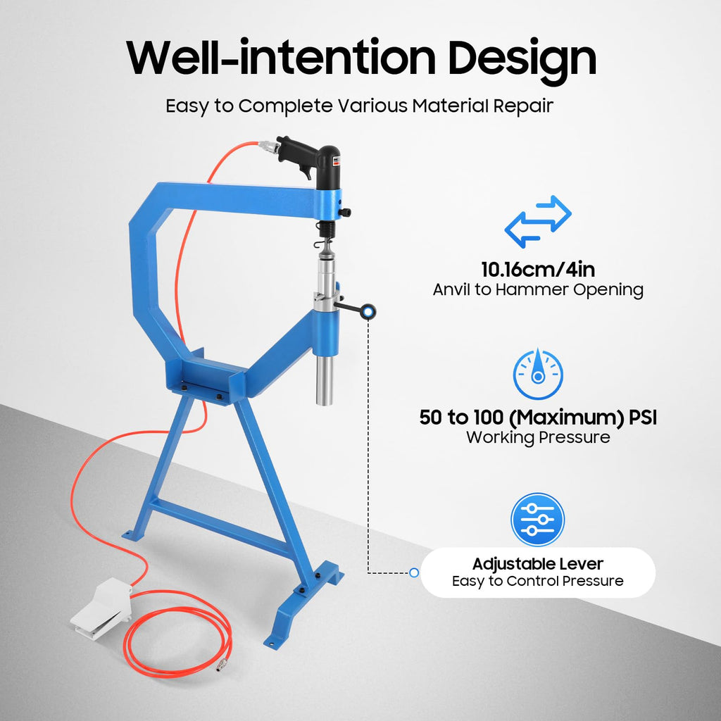 4" Pneumatic Planishing Hammer with Cast-Iron Stand & Pedal K862499
