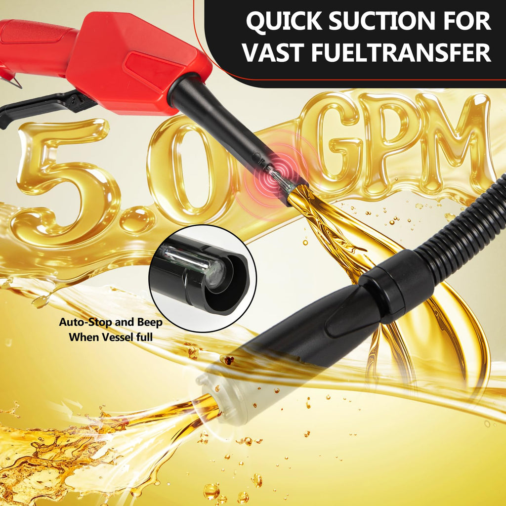 Cordless Gas Pump with Auto-Stop & Hand Nozzle, 51" Hose B26016