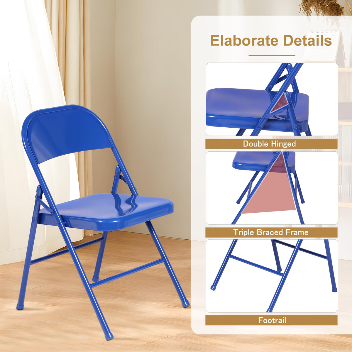 Metal Folding Chairs 4 Pack U117308