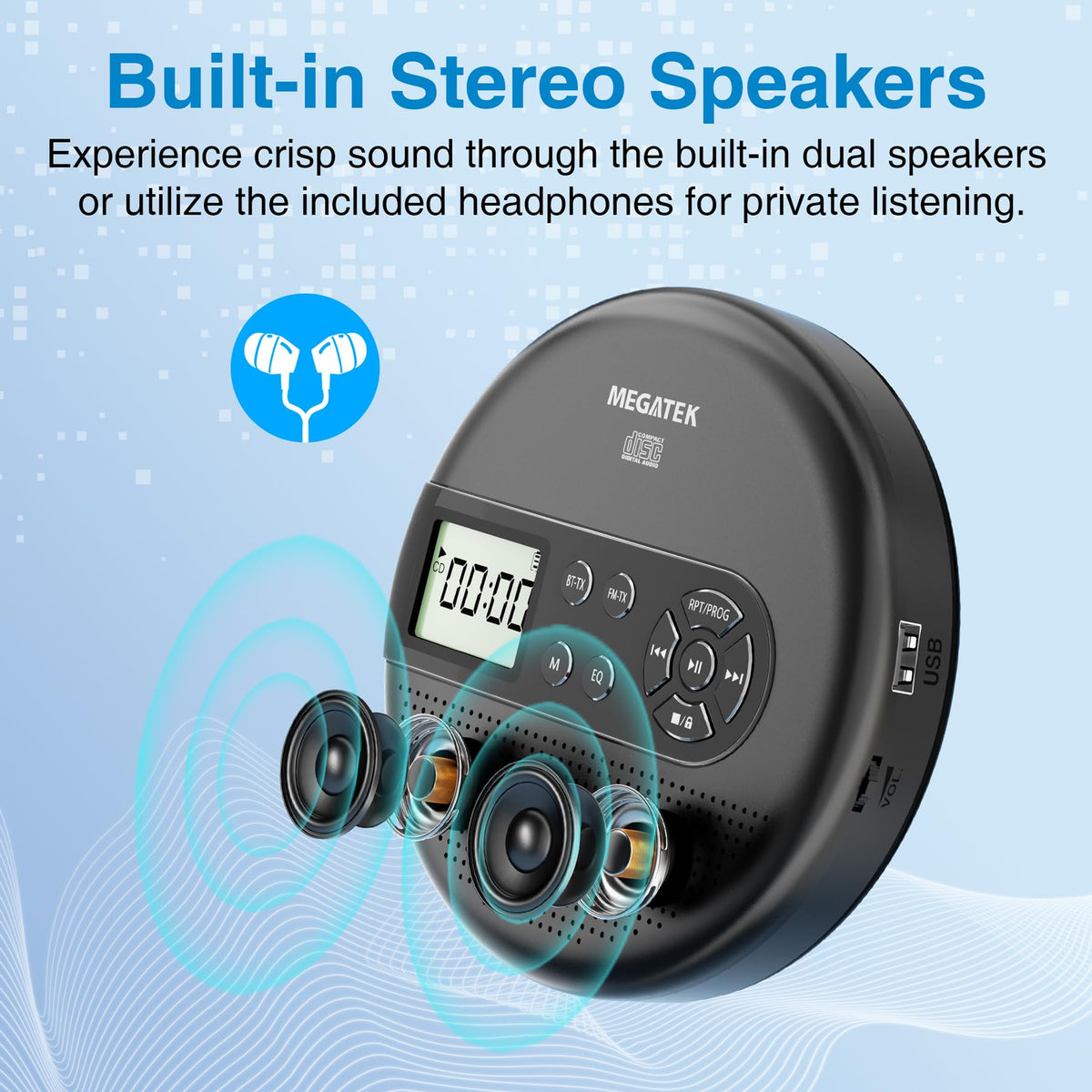 Portable CD Player with Bluetooth I9444