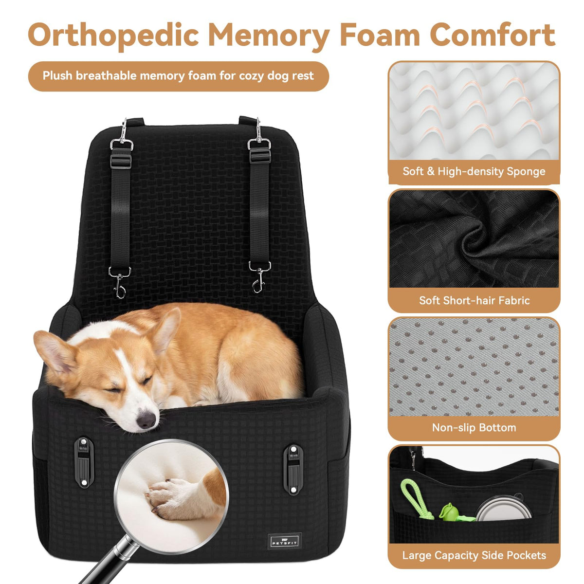 Dog Car Seat with Elevated Cushion U79343