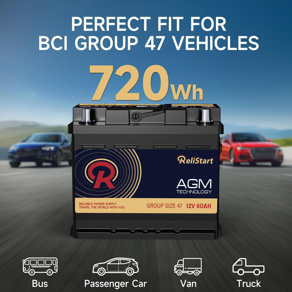 12V 60Ah Group 47 Automotive Battery P177497