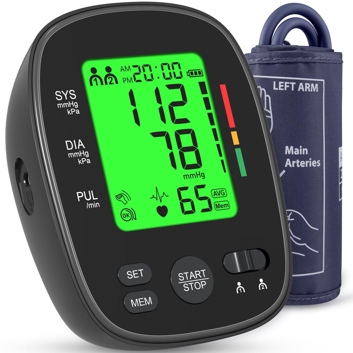 Upper Arm Blood Pressure Monitor Large Cuff LCD Digital Display S99641