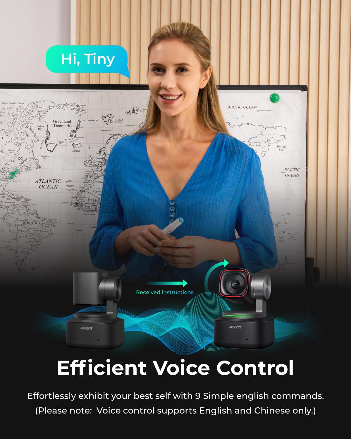 4K PTZ Webcam with Voice Control H828