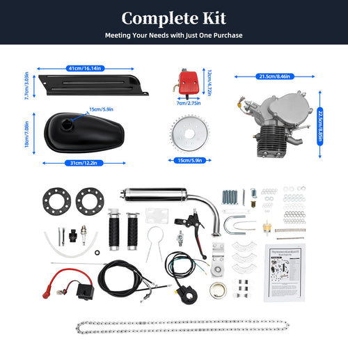 100cc 2-Stroke Bicycle Engine Kit with 36-Tooth Sprocket P10973