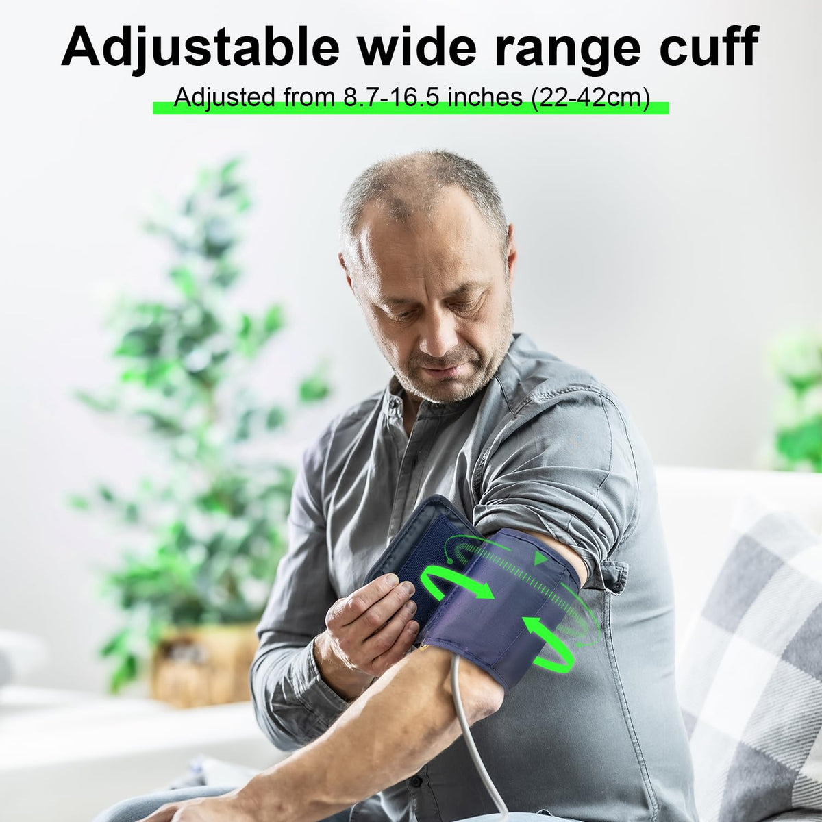 Upper Arm Blood Pressure Monitor Large Cuff LCD Digital Display S99641