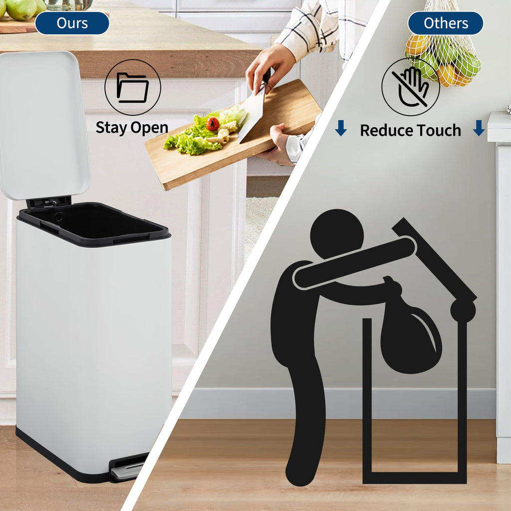 13.2 Gallon Stainless Steel Step Trash Can with Lid Q873380