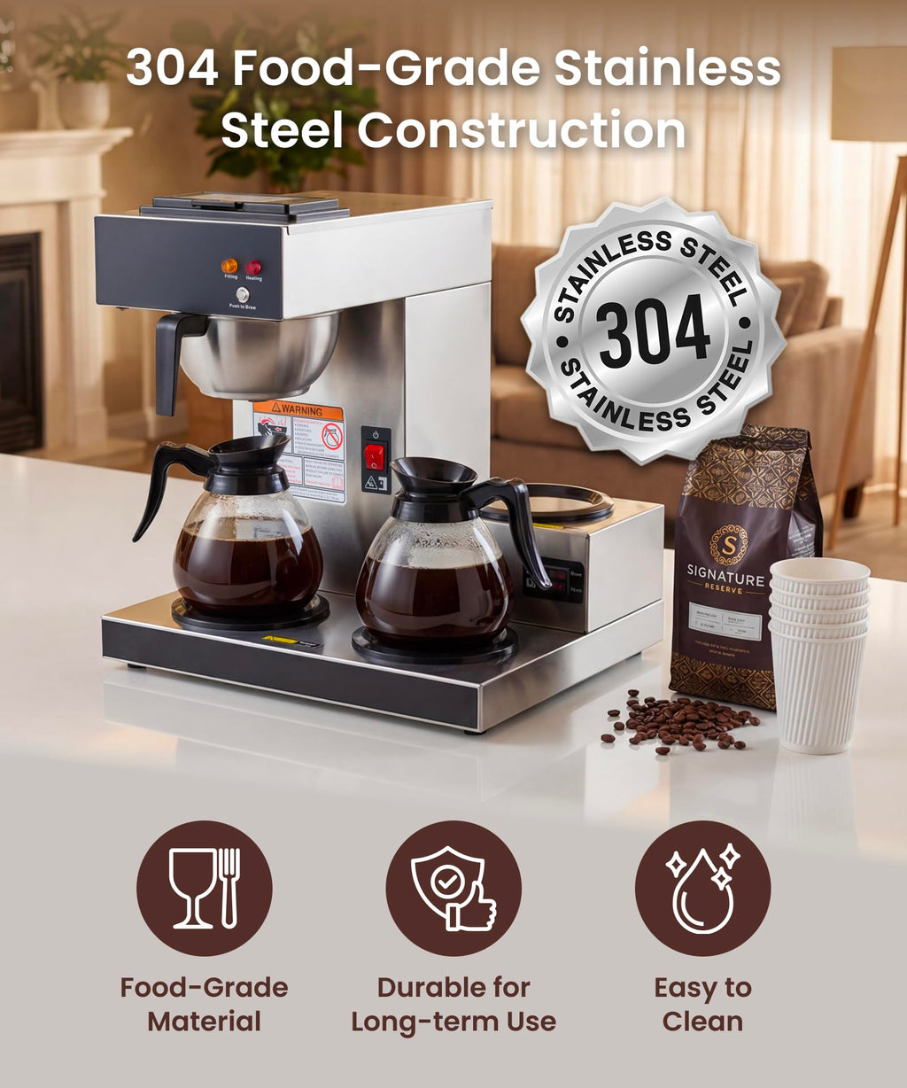 12-Cup Pour Over Coffee Maker with 3 Warmers V95577