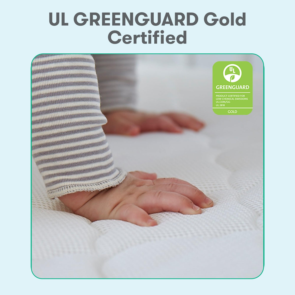 Grey Breathable Washable Crib Mattress & Toddler Bed P984