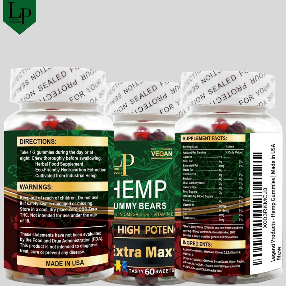 Organic Hemp Extract Gummies 60 Gummies T846356