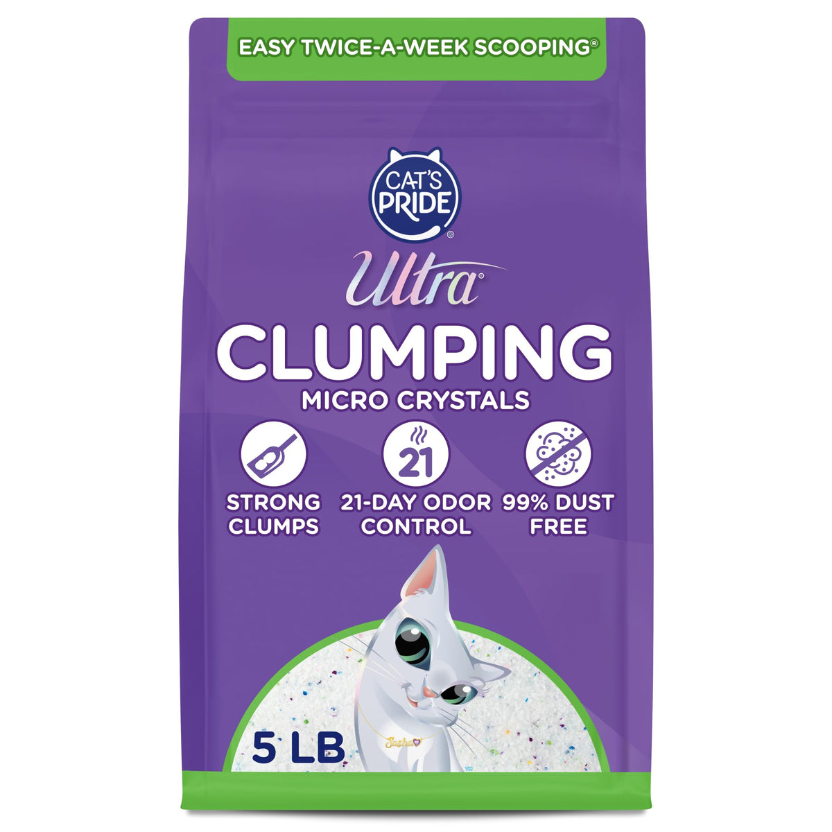 Clumping Micro Crystals Litter, Fragrance Free, 5lb I140