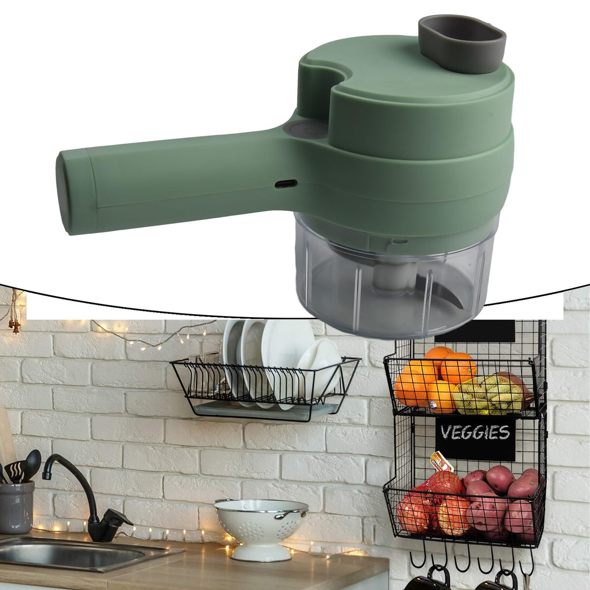 4 In 1 Portable Electric Vegetable Slicer Set S360065