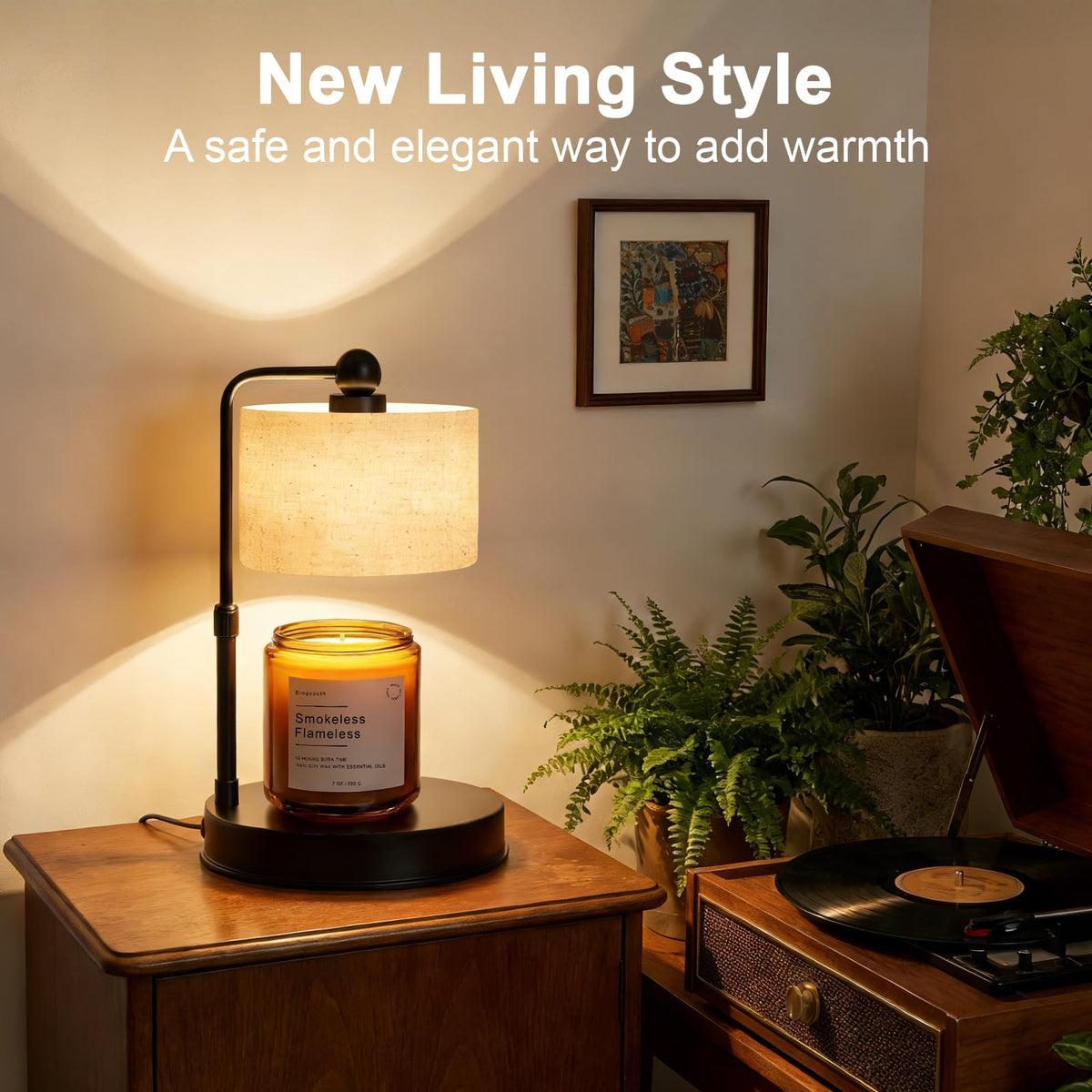 Black Dimmable Candle Warmer Lamp with Timer G96014